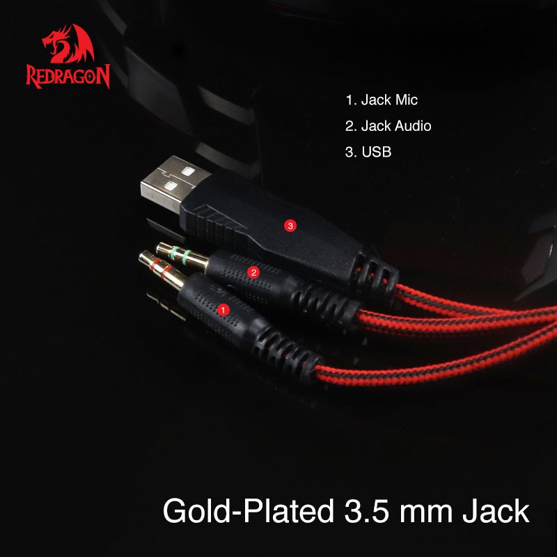 Redragon H201-1 Lagopasmutus 7.1 Surround Sound - Works with PC, Mac, Phones and Tablets #หูฟังเกมมิ่ง