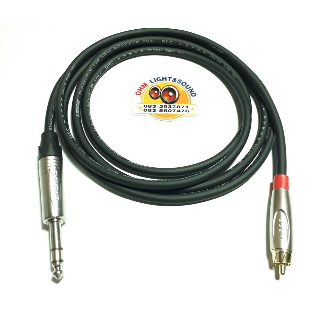 LIDGEสายสัญญาณ เครื่องเสียง 6 mm TRS to RCA ยี่ห้อLIDGE ภาพ เครื่องดนตรี แจ็ค กีต้าร์ ไมค์ เสียง ต่อคอม