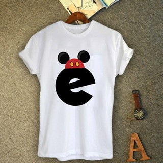 เสื้ออักษรลายหมวกมิกกี้ อักษร E