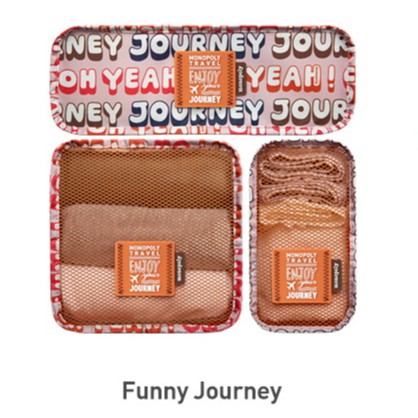[ของแท้เกาหลี] พร้อมส่ง📌 ENJOY JOURNEY BLOCK POUCH SET  เซตกระเป๋าจัดระเบียบเสื้อผ้า