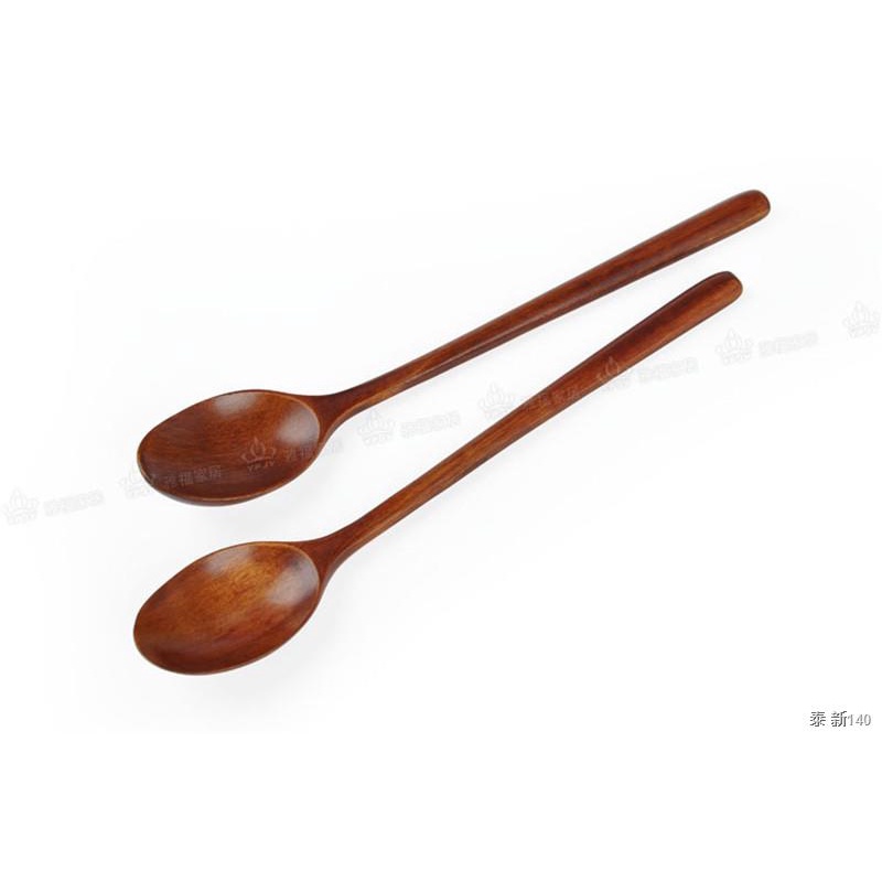 Doitool Coffee Spoon-2PCS Long Handle Coffee Spoon Japanese Style Stirring Wooden Spoon Retro Honey Spoon Nanmu Small Spoon 