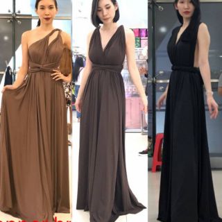 🔴แชทถามสต็อคก่อนจ่ายเงิน🔴Infinity dress เดรสดำ เดรสน้ำตาล เดรสน้ำตาลเข้ม แค่ "จับ บิด ไขว้ ผูก"ใส่ง่าย ปัง อลัง ในราคาเบ