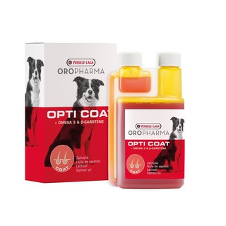 โอโรฟาร์มา วิตามินหมา น้ำมันปลาแซลมอลบำรุงขนสุนัข Opti Coat for Dog (Salmon Oil),250 ml. #นำเข้าจากเบลเยี่ยม