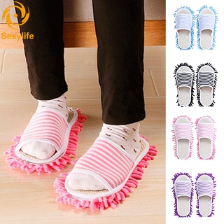  1 Pair Multifunction Mop Slippers Shoes Fiber Dust Mop Shoes for Home Cleaning