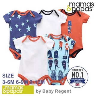 ʕ￫ᴥ￩ʔ Bodysuit แบรนด์ Mamas &amp; Papas แท้ 100% ชุดหมี บอดี้สูท เสื้อทารก เสื้อเด็กแรกเกิด mamas papas 5 ชิ้น