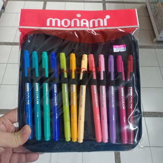 ชุดปากกาเมจิ 2 หัว ชุดสีหวาน 12 สี พร้อมกระเป๋า Monami/200.-/