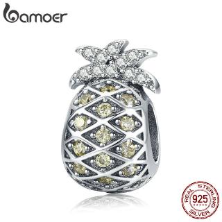 BAMOER Summer Pineapple Charm 925 Silver Bracelet Accessories SCC936