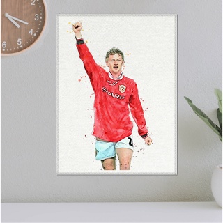 โปสเตอร์ ผ้าแคนวาส Ole Gunnar Solskjaer Manchester United โอเล่ กุนนาร์ โซลชาร์ นักฟุตบอล แมนยู แมนเชสเตอร์ยูไนเต็ด