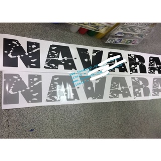 สติ๊กเกอร์งานตัดคอม คำว่า NAVARA  ขนาด 23×177 ซม. สำหรับติดข้างประตูรถ ติดรถ แต่งรถ sticker nissan นิสสัน นาวาร่า