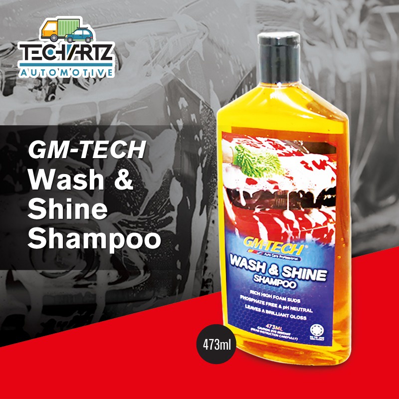 เทคอาร์ตซ์ | GM-TECH Car Wash & Shine Shampoo 473ml | ÑYampu Cuci Kereta