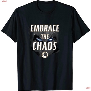 เสื้อยืดสีขาว Marvel Moon Knight Embrace The Chaos Glowing Eyes T-Shirt เสื้อยืดพิมพ์ลาย เสื้อยืดแฟชั่นผู้ชาย เสื้อเ