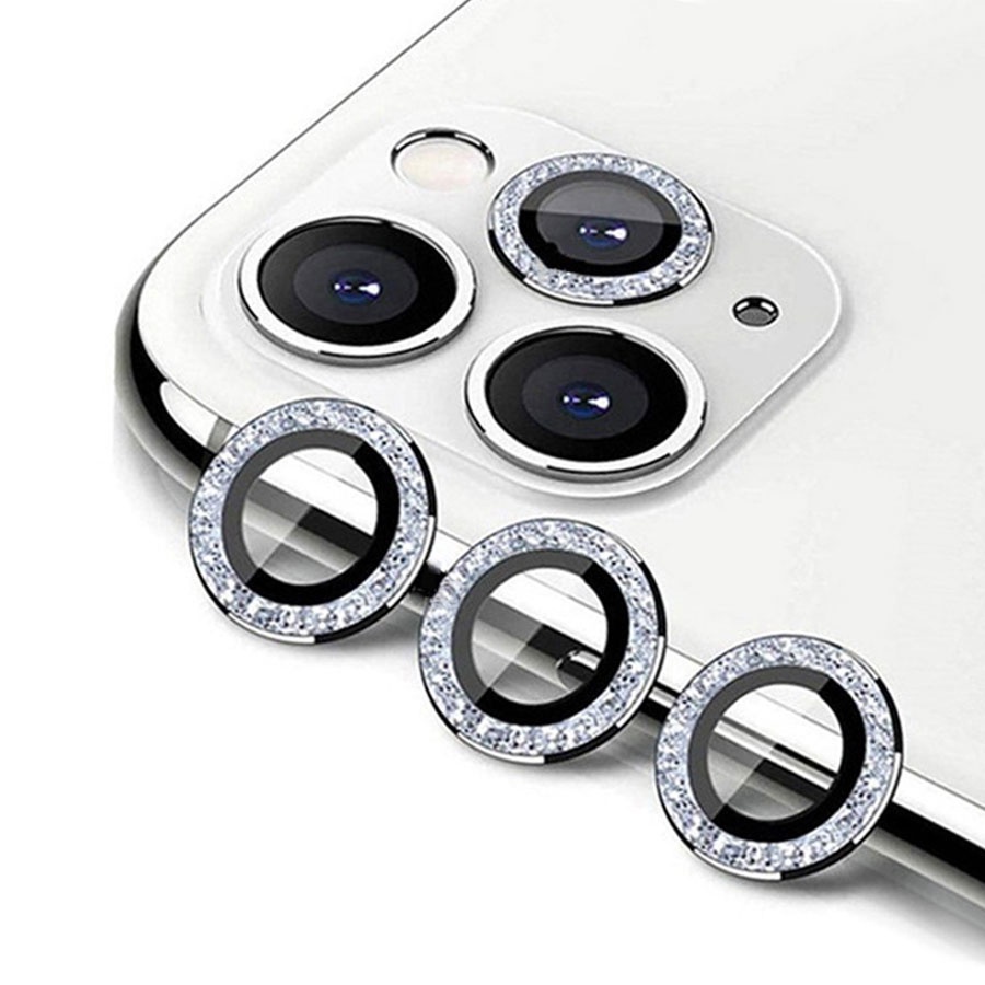 ตัวป้องกันเลนส์กล้อง สําหรับ iPhone 12 Mini 11 Pro Max พร้อมฟิล์มกระจกนิรภัย ตัวป้องกันแหวนโลหะส่องแสง