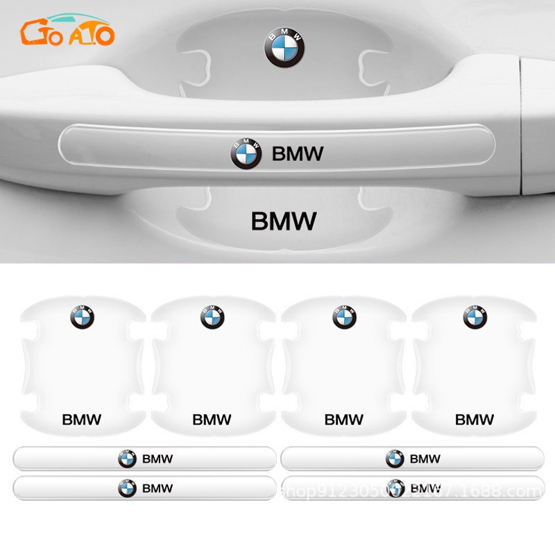 Gtioato รถประตู Handle Mount โปร่งใส Scratch ทนฟิล์มเมื่อเปิดรถตกแต่งสติกเกอร์ Protector รถสําหรับ BMW E39 E36 E46 F10 F30 E90 E30 E60 G20 X1 X3 X5 X4 Z4