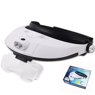 (พร้อมส่ง)หมวกแว่นขยายสวมหัว พร้อมไฟ LED 2 LED Headband Illuminating Magnifier รุ่น MG81001-G