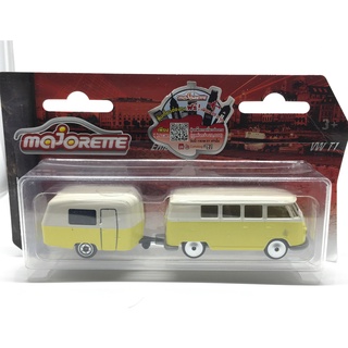 Majorette Volkswagen T1 + Eriba Puck - Yellow/White Color /scale 1/59 (3 inches) in package