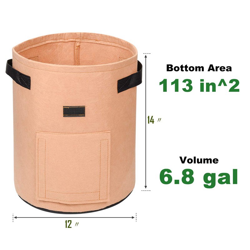 ONEVER Plant Bag Potato Planting Bag 7 Gallons Non-Woven Fabric Vegetable Plant Cultivation Planting Bags with Strap Handles for Potato Tomatoes Eggplant Potato