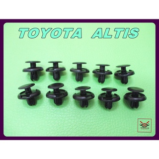 TOYOTA ALTIS ENGINE COMPARTMENT COVER LOCKING CLIP (10 PCS.) "BLACK" / กิ๊บกดบังฝุ่นใต้เครื่อง โตโยต้าอัลติส สีดำ 10 ตัว