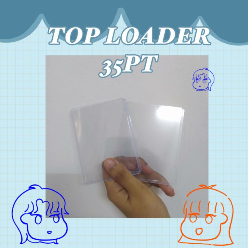 TOP LOADER 35PT สําหรับการ์ดรูปถ่ายการ์ด POKEMON POLAROID การ์ด TOPLOADER CLEAR/BLUE HOLDER