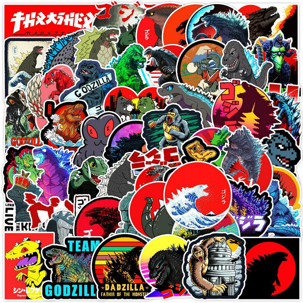 พร้อมส่ง!JAPAN ANIME Godzilla ก็อดซิลล่า ปะทะ คอง 哥斯拉 sticker สติกเกอร์กันน้ำรูปแบบที่แตกต่างกัน 50ช