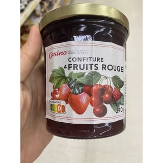 แยม ผลไม้รวม จาก เชอร์รี่ สตรอเบอร์รี่ เรดเคอเรนท์ และ ราสเบอร์รี่ ตรา คาสิโน 370 G. Confiture 4 Fruits Rouges ( Casino Brand )