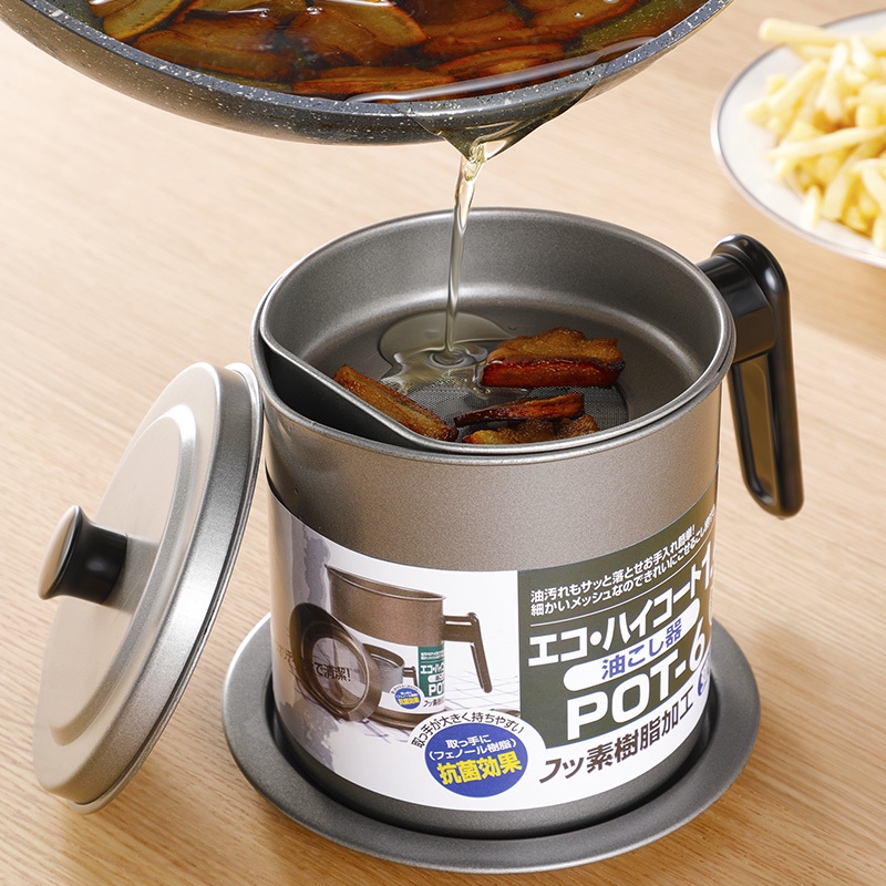หม้อกรองน้ำมัน หม้อเก็บน้ำมัน พร้อมตะแกรงกรอง ขนาด 1.7L / 1.4L