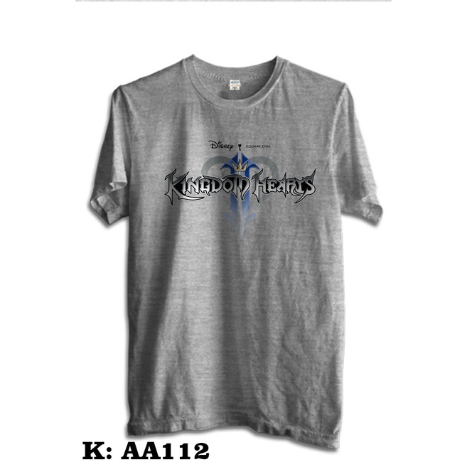 KINGDOM HEARTS GREY เสื้อยืด DISTRO สะดวกสบายและเย็น