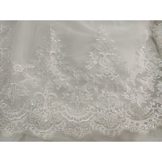 ผ้าลูกไม้ ปักลาย ยาว 1 เมตร สําหรับชุดเจ้าสาว งานแต่งงาน พร้…