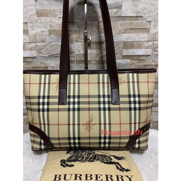 Burberry Shopping Bag พร้อมถุงผ้า มือสอง ของแท้ 💯