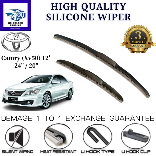 TOYOTACAMRY (Xv50) 2012 3 ส่วน Silicone Car Wiper ที่ปัดน้ําฝนไฮบริด ที่ปัดน้ําฝนซิลิโคน