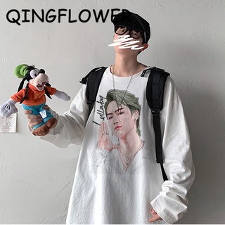 got7 [Ready Stock] Solid Color Leisure Student Korean Loose Lovers เสื้อเบลาส์พลัสไซส์ เสื้อยืดแฟชั่นผู้หญิง Sweater เสื้อแขนยาวผู้หญิง Ins