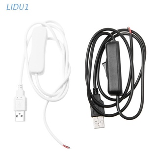 Lidu1 5V Usb 2.0 Male Jack 2Pin 2 สายไฟสายชาร์จสายเคเบิ้ล Diy 1 เมตรพร้อมสวิทช์