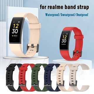 สายนาฬิกาข้อมือซิลิโคน สายรัดข้อมือ แบบนิ่ม สําหรับ Realme Band