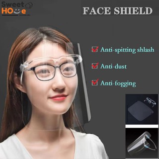 FaceShield หน้ากากป้องกันฝุ่นละอองหน้ากากใสหน้ากากกันน้ำลายหน้ากากกันฝุ่น หน้ากากทำงาน ที่คลุมใบหน้า กลางแจ้ง