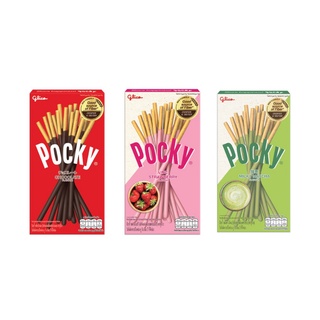 (แพค x 3) Pocky กูลิโกะ ป๊อกกี้ บิสกิตแท่ง รสช็อคโกแลต x 1 + รสสตรอเบอร์รี x 1 + รสมิลกี้มัทฉะ x 1