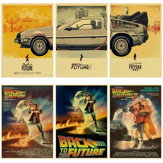 Back To The Future Poster Retro Kraft Paper Movie Posters Wall Sticker Home Decor Living Room Bar Cafe Print Art Painting