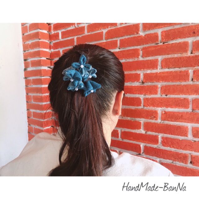 Rubber Band] ยางมัดผมจากผ้าคราม💙 งานHandmade By Banna | Shopee Thailand