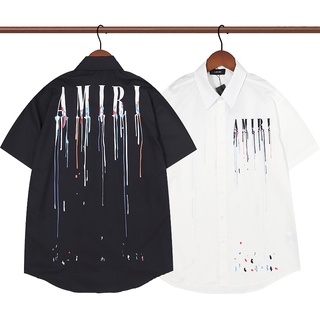 Amiri เสื้อยืดแขนสั้น ผ้าฝ้าย พิมพ์ลาย แฟชั่นสําหรับผู้ชาย และผู้หญิง