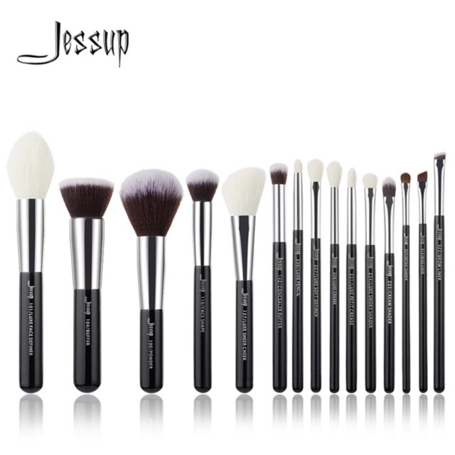 เซ็ตแปรงแต่งหน้า 15 ชิ้น Jessup Individual Brush Set T180-15PCS Black Silver