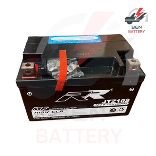 แบตเตอรี่ ยี่ห้อ RR JTZ10S รุ่น12V. 9.1AH. แบตแห้ง สำหรับใส่รถมอเตอร์ไซค์  สินค้ามาใหม่ ไฟแรงกว่าเดิม 9.1Ah.