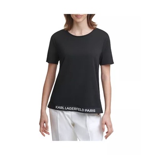 *พร้อมส่ง*  เสื้อยืดผ้าชีฟอง สีดำ  Karl Lagerfeld มีไซส์ XS-S-M-XL