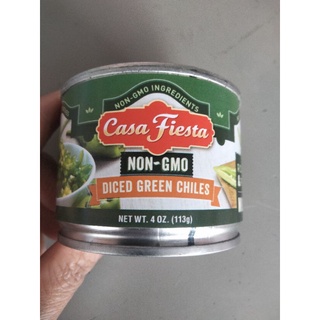 Casa Fiesta  Diced Green Chilies With Garlic พริกเขียวหั่นแบบ ลูกเต๋า ผสม กระเทียม ปรุงรส คาซ่า 113g