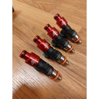 4X Top feed High performance 65mm ev14 E25 E85 High impedance Flow matched fuel injector Red For Honda หัวฉีด