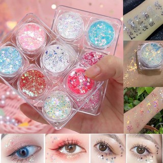 💥พร้อมส่ง💥(ใหม่) ได้ 6 สี 6-color sequin eyeshadow cream เจลกากเพชรทาตา กลิตเตอร์วิ้งดาว 6สี