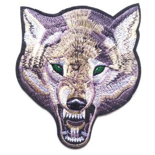 อาร์ม ตัวรีดติดเสื้อ ขนาด 5.3"x5" นิ้ว Lone Wolf No Club Just Ride Biker vest jacket patch