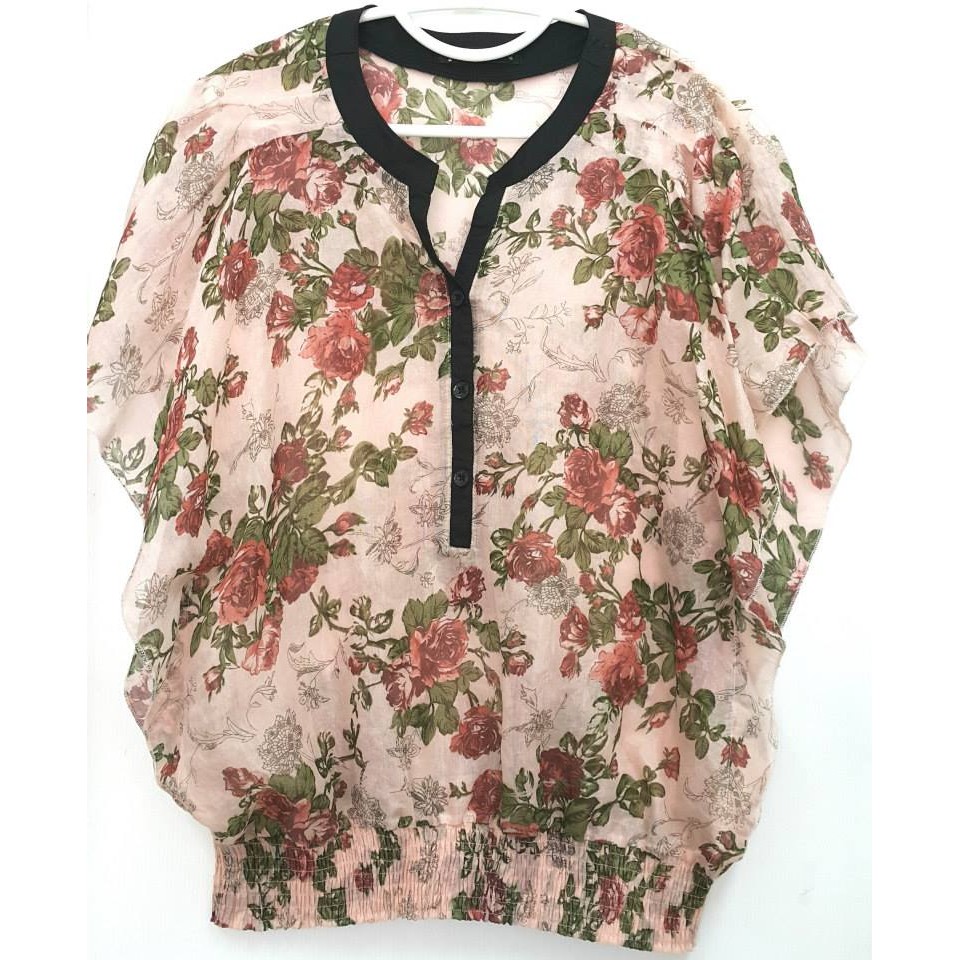 D95 เสื้อแฟชั่นเนื้อบางเบา ลายดอก ของใหม่