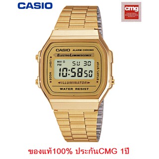 (แท้ 100% ประกัน CMG) Casio นาฬิกา รุ่น A168WG-9W  นาฬิกาเรือนทอง สไตล์วินเทจสุดฮิต ของแท้ ประกันศูนย์ CMG 1 ปี