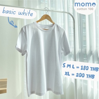 MOMO Cotton100 - Basic White เสื้อยืดสีขาว