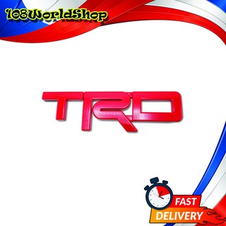 โลโก้ "TRD" size L สูง 7.5เซน สีแดง ไฮลัค รีโว้ ร็อคโค  สี แดง Hilux Revo, Rocco Toyota 2 , 4 ประตู ปี2014-2018