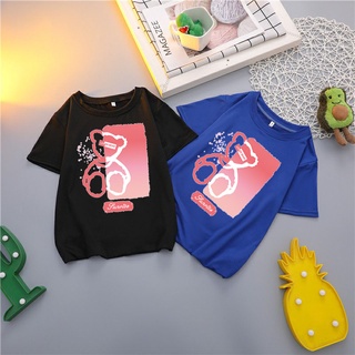 เสื้อผ้าเด็กแฟนชั่น เสื้อยืดแขนสั้นเด็กหญิงและเสื้อยืดแขนสั้นเด็กชาย ลายการ์ตูนน่ารัก ผ้านุ่มใส่สบายมี10สีให้เลือกH-498