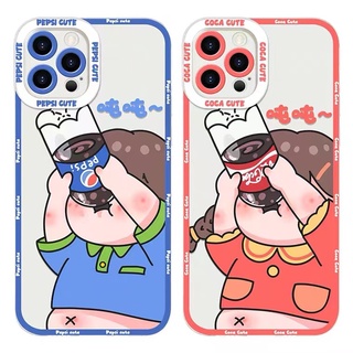 เคสซิลิโคนใส ลายเด็กผู้หญิงน่ารัก กันกระแทก สําหรับ IPhone 14 13 12 11 Pro Max XS X XR 8 7 Plus 6S Mini